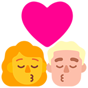 Emoji 👩‍❤️‍💋‍👨🏼 Bacio Tra Coppia - Donna, Uomo: Carnagione Abbastanza Chiara su Microsoft Windows 11 22H2.