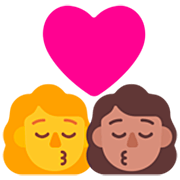 👩‍❤️‍💋‍👩🏽 Emoji sich küssendes Paar - Frau, Frau: mittlere Hautfarbe Microsoft Windows 11 22H2.