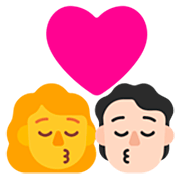 👩‍❤️‍💋‍🧑🏻 Emoji sich küssendes Paar: Frau, Person, Kein Hautton, helle Hautfarbe Microsoft Windows 11 22H2.