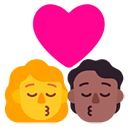 👩‍❤️‍💋‍🧑🏾 Emoji sich küssendes Paar: Frau, Person, Kein Hautton, mitteldunkle Hautfarbe Microsoft Windows 11 22H2.