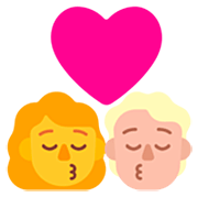 Emoji 👩‍❤️‍💋‍🧑🏼 Bacio Tra Coppia: Donna, persona, Nessun tono della pelle, Carnagione Abbastanza Chiara su Microsoft Windows 11 22H2.