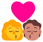 👩‍❤️‍💋‍🧑🏽 Emoji sich küssendes Paar: Frau, Person, Kein Hautton, mittlere Hautfarbe Microsoft Windows 11 22H2.