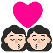 Emoji 👩🏻‍❤️‍💋‍👩🏻 Bacio Tra Coppia - Donna: Carnagione Chiara, Donna: Carnagione Chiara su Microsoft Windows 11 22H2.