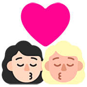 Emoji 👩🏻‍❤️‍💋‍👩🏼 Bacio Tra Coppia - Donna: Carnagione Chiara, Donna: Carnagione Abbastanza Chiara su Microsoft Windows 11 22H2.