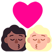 Emoji 👩🏾‍❤️‍💋‍👩🏼 Bacio Tra Coppia - Donna: Carnagione Abbastanza Scura, Donna: Carnagione Abbastanza Chiara su Microsoft Windows 11 22H2.