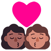 Emoji 👩🏾‍❤️‍💋‍👩🏽 Bacio Tra Coppia - Donna: Carnagione Abbastanza Scura, Donna: Carnagione Olivastra su Microsoft Windows 11 22H2.