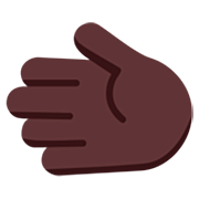 Emoji 🫲🏿 Mano Sinistra: Carnagione Scura su Microsoft Windows 11 22H2.