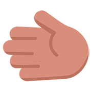 Emoji 🫲🏽 Mano Sinistra: Carnagione Olivastra su Microsoft Windows 11 22H2.