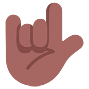 Emoji 🤟🏾 Gesto Ti Amo: Carnagione Abbastanza Scura su Microsoft Windows 11 22H2.