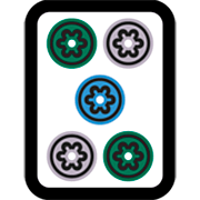 Emoji 🀝 Mahjong - cinque punti su Microsoft Windows 11 22H2.