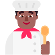 👨🏾‍🍳 Emoji Cozinheiro: Pele Morena Escura na Microsoft Windows 11 22H2.
