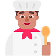 Emoji 👨🏽‍🍳 Cuoco: Carnagione Olivastra su Microsoft Windows 11 22H2.