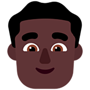 👨🏿 Emoji Hombre: Tono De Piel Oscuro en Microsoft Windows 11 22H2.