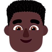 👨🏿‍🦱 Emoji Mann: dunkle Hautfarbe, lockiges Haar Microsoft Windows 11 22H2.