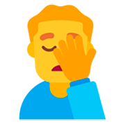 Emoji 🤦‍♂️ Uomo Esasperato su Microsoft Windows 11 22H2.