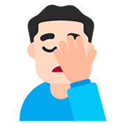 Emoji 🤦🏻‍♂️ Uomo Esasperato: Carnagione Chiara su Microsoft Windows 11 22H2.