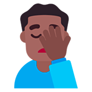 🤦🏾‍♂️ Emoji sich an den Kopf fassender Mann: mitteldunkle Hautfarbe Microsoft Windows 11 22H2.
