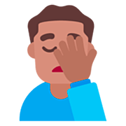 🤦🏽‍♂️ Emoji sich an den Kopf fassender Mann: mittlere Hautfarbe Microsoft Windows 11 22H2.