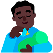 👨🏿‍🍼 Emoji Hombre Que Alimenta Al Bebé: Tono De Piel Oscuro en Microsoft Windows 11 22H2.