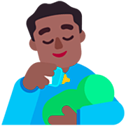 👨🏾‍🍼 Emoji Homem Alimentando Bebê: Pele Morena Escura na Microsoft Windows 11 22H2.