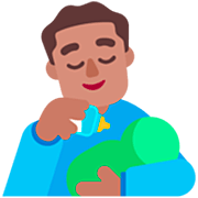 Emoji 👨🏽‍🍼 Uomo Che Allatta: Carnagione Olivastra su Microsoft Windows 11 22H2.