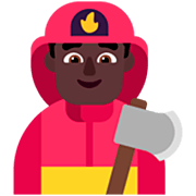 Emoji 👨🏿‍🚒 Pompiere Uomo: Carnagione Scura su Microsoft Windows 11 22H2.