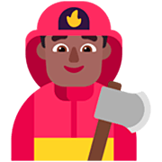 Emoji 👨🏾‍🚒 Pompiere Uomo: Carnagione Abbastanza Scura su Microsoft Windows 11 22H2.