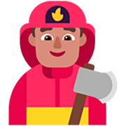 Émoji 👨🏽‍🚒 Pompier Homme : Peau Légèrement Mate sur Microsoft Windows 11 22H2.