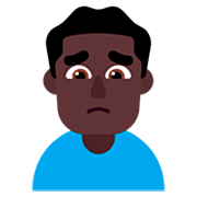 🙍🏿‍♂️ Emoji Hombre Frunciendo El Ceño: Tono De Piel Oscuro en Microsoft Windows 11 22H2.
