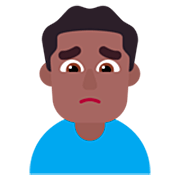 Emoji 🙍🏾‍♂️ Uomo Corrucciato: Carnagione Abbastanza Scura su Microsoft Windows 11 22H2.