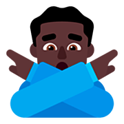 Emoji 🙅🏿‍♂️ Uomo Con Gesto Di Rifiuto: Carnagione Scura su Microsoft Windows 11 22H2.