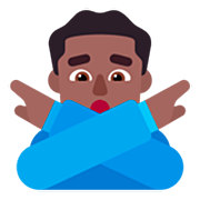 🙅🏾‍♂️ Emoji Homem Fazendo Gesto De «não»: Pele Morena Escura na Microsoft Windows 11 22H2.