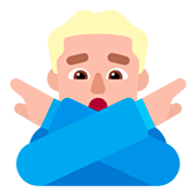 Emoji 🙅🏼‍♂️ Uomo Con Gesto Di Rifiuto: Carnagione Abbastanza Chiara su Microsoft Windows 11 22H2.