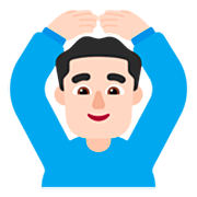 🙆🏻‍♂️ Emoji Mann mit Händen auf dem Kopf: helle Hautfarbe Microsoft Windows 11 22H2.