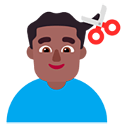 💇🏾‍♂️ Emoji Homem Cortando O Cabelo: Pele Morena Escura na Microsoft Windows 11 22H2.