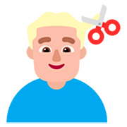 Emoji 💇🏼‍♂️ Taglio Di Capelli Per Uomo: Carnagione Abbastanza Chiara su Microsoft Windows 11 22H2.