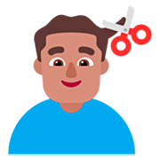 💇🏽‍♂️ Emoji Homem Cortando O Cabelo: Pele Morena na Microsoft Windows 11 22H2.