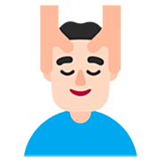 💆🏻‍♂️ Emoji Mann, der eine Kopfmassage bekommt: helle Hautfarbe Microsoft Windows 11 22H2.