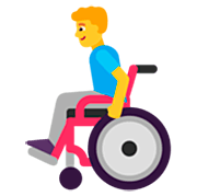 👨‍🦽 Emoji Mann in manuellem Rollstuhl Microsoft Windows 11 22H2.