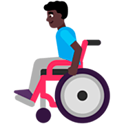 👨🏿‍🦽 Emoji Mann in manuellem Rollstuhl: dunkle Hautfarbe Microsoft Windows 11 22H2.