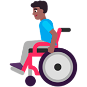 👨🏾‍🦽 Emoji Homem Em Cadeira De Rodas Manual: Pele Morena Escura na Microsoft Windows 11 22H2.