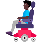 👨🏿‍🦼 Emoji Mann in elektrischem Rollstuhl: dunkle Hautfarbe Microsoft Windows 11 22H2.
