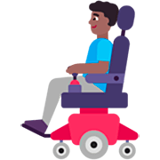 👨🏾‍🦼 Emoji Homem Em Cadeira De Rodas Motorizada: Pele Morena Escura na Microsoft Windows 11 22H2.