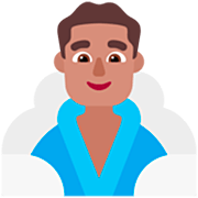 Emoji 🧖🏽‍♂️ Uomo In Sauna: Carnagione Olivastra su Microsoft Windows 11 22H2.