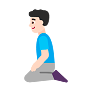 Emoji 🧎🏻‍♂️ Uomo Inginocchiato: Carnagione Chiara su Microsoft Windows 11 22H2.