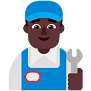 Emoji 👨🏿‍🔧 Meccanico Uomo: Carnagione Scura su Microsoft Windows 11 22H2.