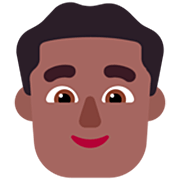 👨🏾 Emoji Homem: Pele Morena Escura na Microsoft Windows 11 22H2.