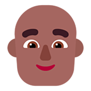 👨🏾‍🦲 Emoji Mann: mitteldunkle Hautfarbe, Glatze Microsoft Windows 11 22H2.