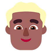 👱🏾‍♂️ Emoji Mann: mitteldunkle Hautfarbe, blond Microsoft Windows 11 22H2.