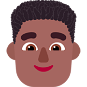 👨🏾‍🦱 Emoji Hombre: Tono De Piel Oscuro Medio Y Pelo Rizado en Microsoft Windows 11 22H2.